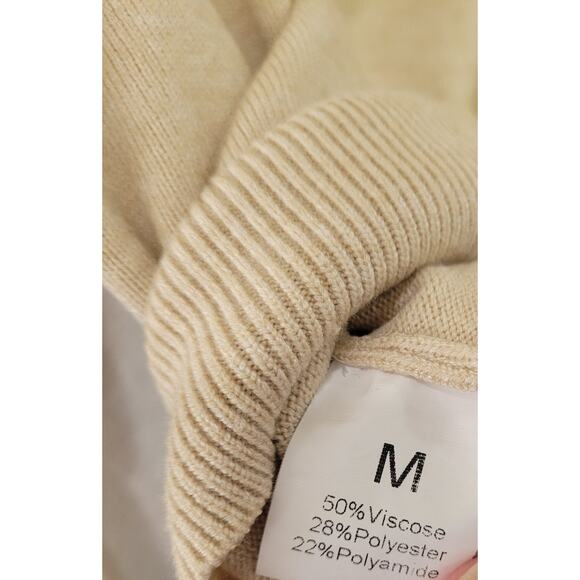 Women's Cream Knit Sweater with built in Lace Liner size Medium #16 - Picture 5 of 5